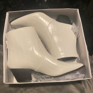 White Patent Croc Boots